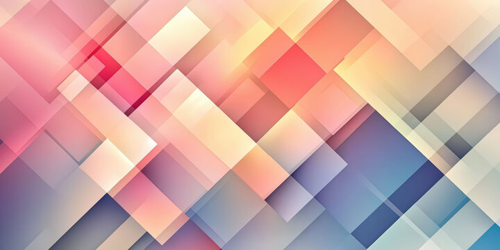Abstract geometric pattern with colorful overlapping squares and gradients