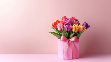 Lovely pink feminine tone gift box for Valentine’s Day, Mother's Day.