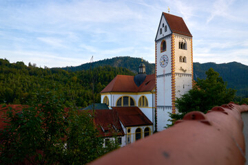 St Mang Basilica Bavaria Fussen Germany. St. Mang Basilica is a former Benedictine monastery...