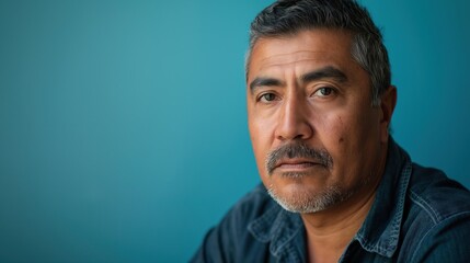 Obraz premium Studio portrait of a hispanic immigrant man / Latino immigrant