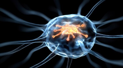 A sleek neuron network design, merging digital interfaces, light trails, and futuristic graphs for innovative insights.