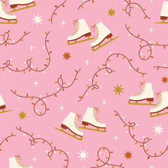 Christmas wintertime vector seamless pattern. 