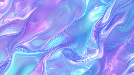 Fototapeta premium Seamlessly blended blue, purple, and green hues creating a soft pastel gradient background with a holographic, blurred abstract effect. Pastel. Illustration