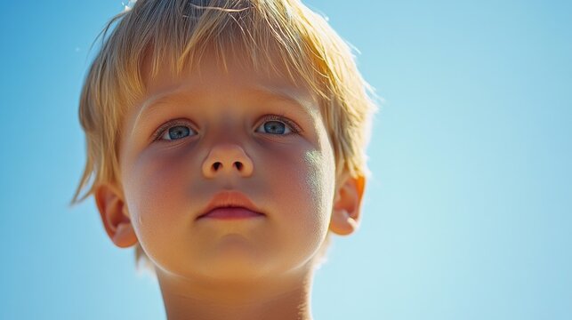 Precocious Boy Looking Up