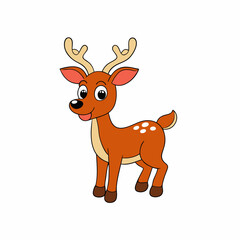 christmas reindeer with red ribbon