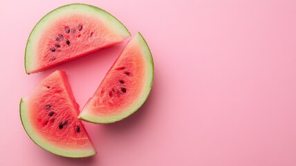 minimalistic watermelon pattern on plain pastel color background