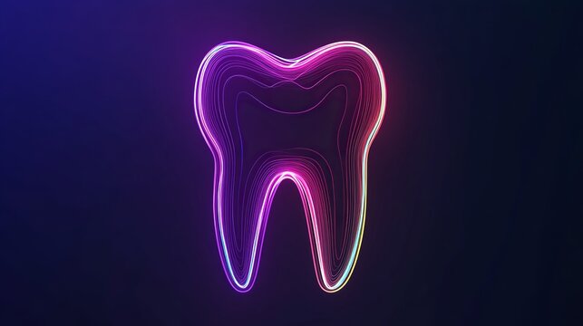 Linear Icon of a Tooth with Editable Stroke &ndash; Minimalist Dental Design