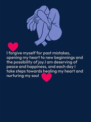 Empowering Heart Healing: Positive Affirmations for Self-Forgiveness and Emotional Growth card