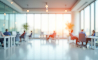 blurred bright office space