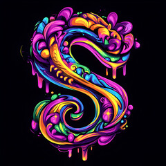 Fototapeta premium Colorful Dripping Paint Letter 