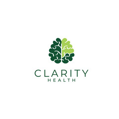 Minimal Brain tree roots medical logo design