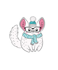 A Chinchilla Cartoon in Winter