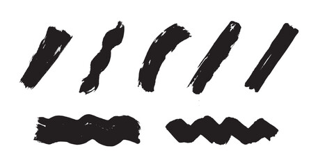 Black set paint, ink brush, brush strokes, brushes, lines, frames, box, grungy. Grungy brushes collection. Brush stroke paint boxes on white background - stock vector.