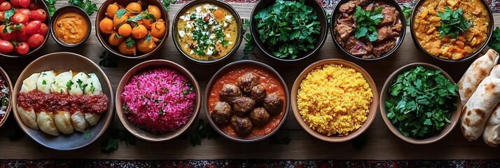 Fototapeta premium Delicious Middle Eastern Food Spread: A Feast for the Senses - Photo