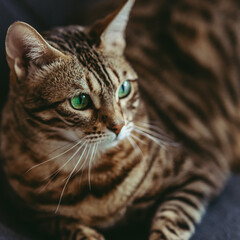 Golden spotted bengal cat