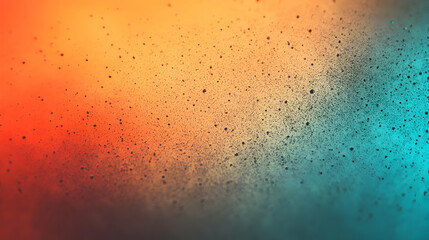 Abstract Background with Orange and Blue Gradient and Speckled Texture
