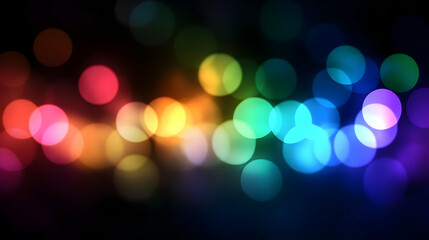 Abstract Bokeh Background with Rainbow Colors and Blurred Lights