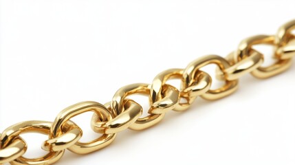 Close-up of a Shiny Gold Chain Link