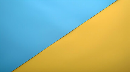 Abstract Background with a Diagonal Line Dividing Blue and Yellow Colors