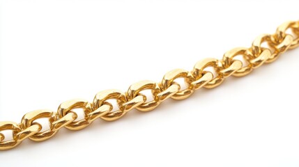 Close-up of a Shiny Gold Chain Link
