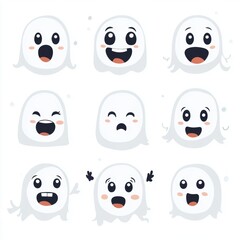 Obraz premium Cute ghost. Halloween decoration element.