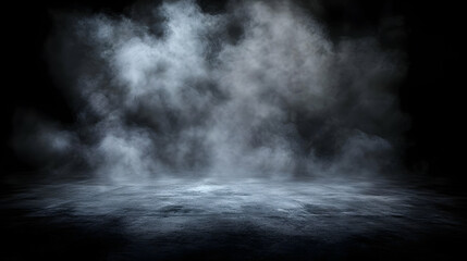 Fototapeta premium Abstract Smoke Background with a Concrete Floor, Ideal for Design and Editing