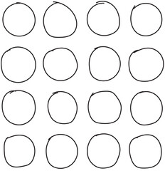hand drawn circle line sketch circular vector , vector brush stroke circle on a white background