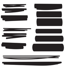 swift crossed and wavy underlines, underline marker collection, vector illustration of scribble line set