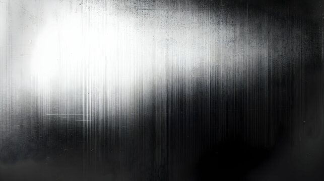 Abstract Black and White Brushed Metal Texture with Lines,  Gradients, and Subtle Scratches, Ideal for Backgrounds and Designs