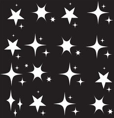 Sparkle star icons. Shine icon. Stars sparkle doodles vector.