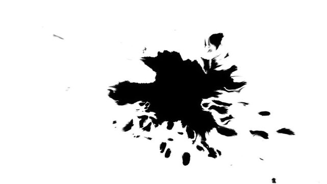 splash of black ink liquid flow