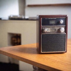 Fototapeta premium old radio in the room