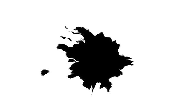 splash of black ink liquid flow