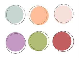 Set of round abstract colored icons , design different circle geometry design , circle of different shapes for design .