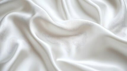 Fototapeta premium White Silk Fabric Creating Smooth, Gentle Waves and Ripples, a Textured Background for Design Projects