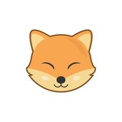 Fototapeta premium illustration of cute fox head in flat vector design