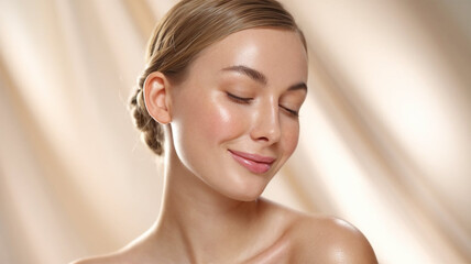 Naklejka premium Beauty Face Women with Flawless, Glowing Skin