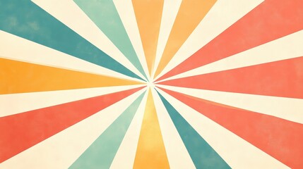 Colorful abstract rays radiating from the center on a textured background.