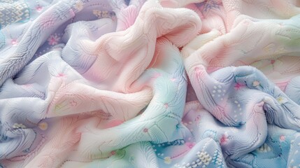 Soft and Delicate Pastel Fabric Draped with an Artistic Flow