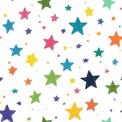 Obraz premium Seamless repetitive pattern tile background made of colorful star for holiday gift wrapping paper