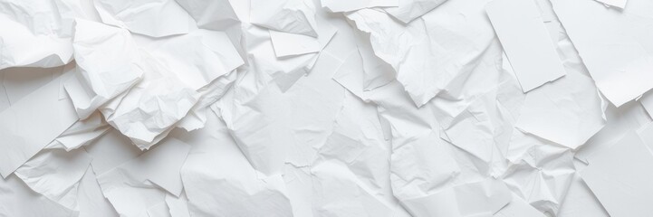 Obraz premium Crumpled white paper with visible creases and wrinkles, paper, folded, crumpled