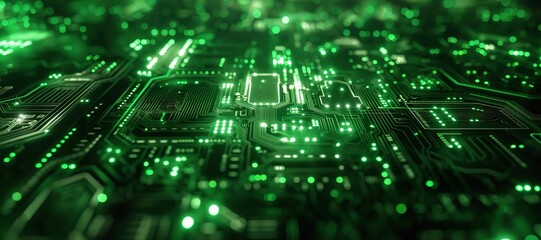 Naklejka premium green cyber digital computer network electronic frame background 9