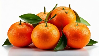 Freigestellte Clementinen mit Bl&auml;ttern &ndash; Frisches Motiv f&uuml;r Winter- und Weihnachtsprojekte