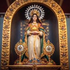 Obraz premium the interior of the church of the holy sepulchre in the city of barcelona