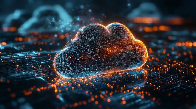 Glowing Quantum Cloud Computing System Showcasing Decentralized and Secure Data Processing