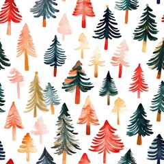 Obraz premium Repetitive pattern seamless background tile of Christmas tree for holiday
