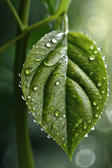 Obraz premium one bright green leaf