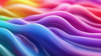 Fluid Rainbow Waves Embrace Diversity - Celebrating Pride Month - Generative AI