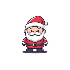 Santa claus brings joy with his cute and colorful appearance in this isolated clipart design