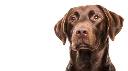 Fototapeta premium Animal front and look straight, Friendly dog with warm expression looking straight ahead, showcasing its beautiful brown fur and expressive eyes